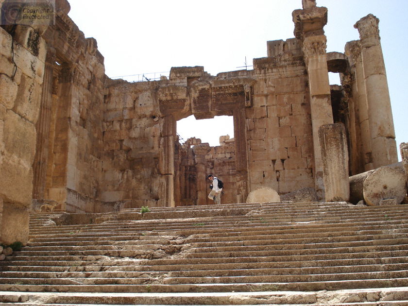 Entrance to the Temple of Bacchus in Baalbek